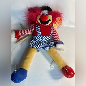 Vintage 1996 Shilla Walking Puppet Marionette String Plush Clown With Tags
